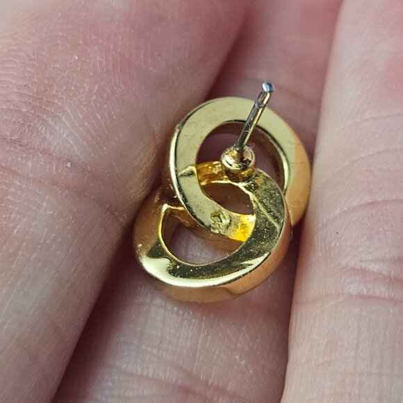 Kate Spade Marked Double Circle Stud Gold Earrings - Picture 6 of 8